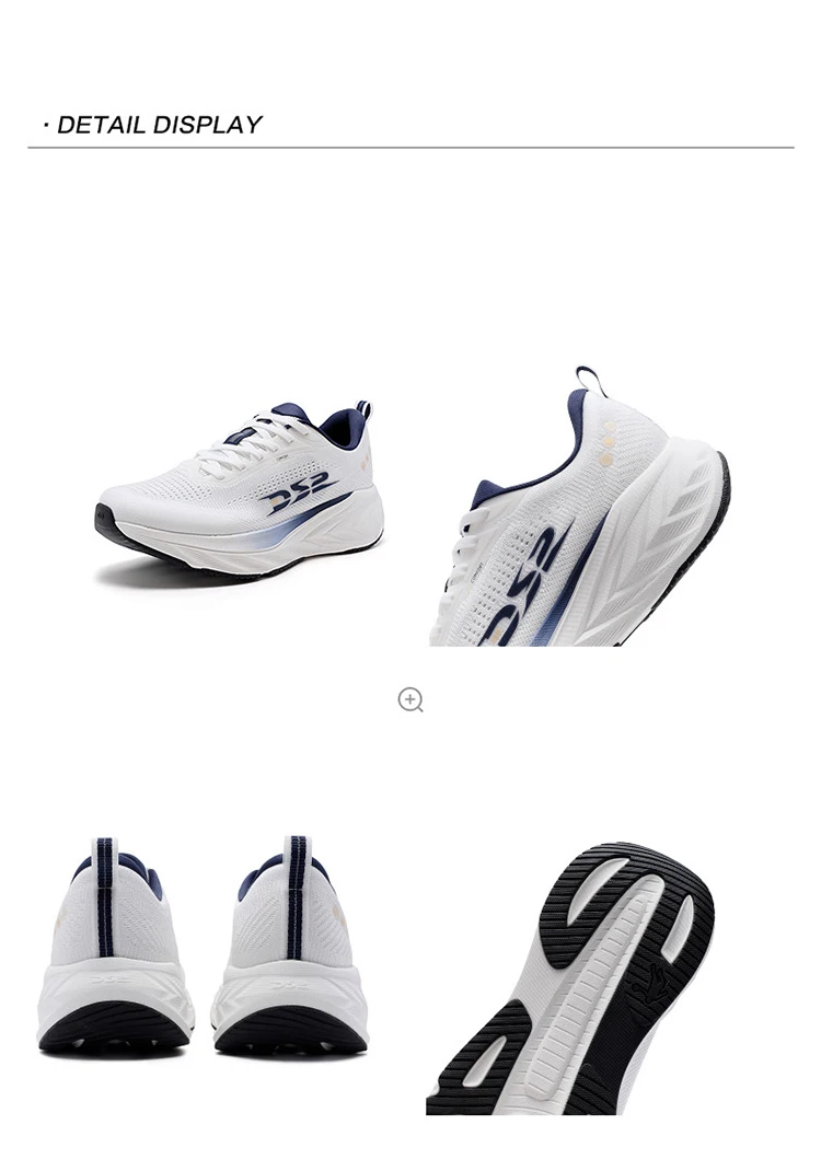 QIAODAN DS2 2nd Gen Men's Wide Toe Box Running Shoes Breathable Mesh Lightweight Shock Absorbing Sports Sneakers QXB023263220R
