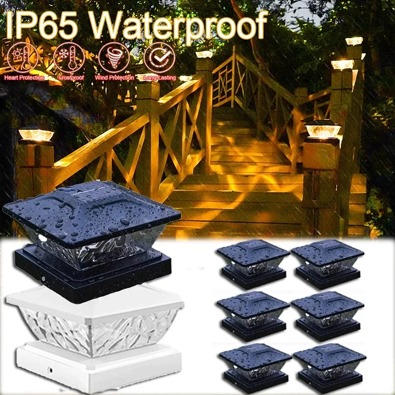 Outdoor Waterproof Villa Gate Fence Light Solar Light Outdoor Villa Column Lamp Fence Gate Pillar Head Led Lamp For House Garden