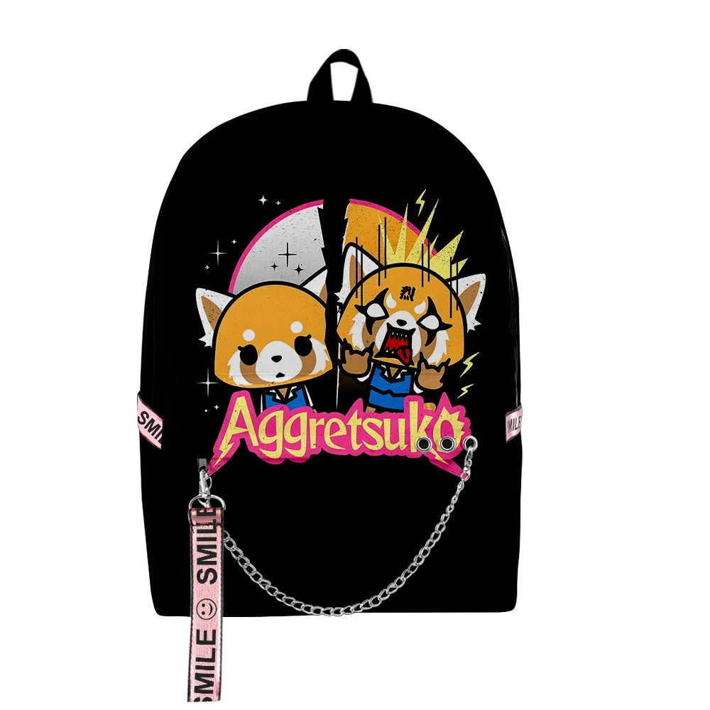 

Aggretsuko Anime Cartoon Zipper Rucksack 2023 Casual Style Harajuku Schoolbag Unique Travel Bag