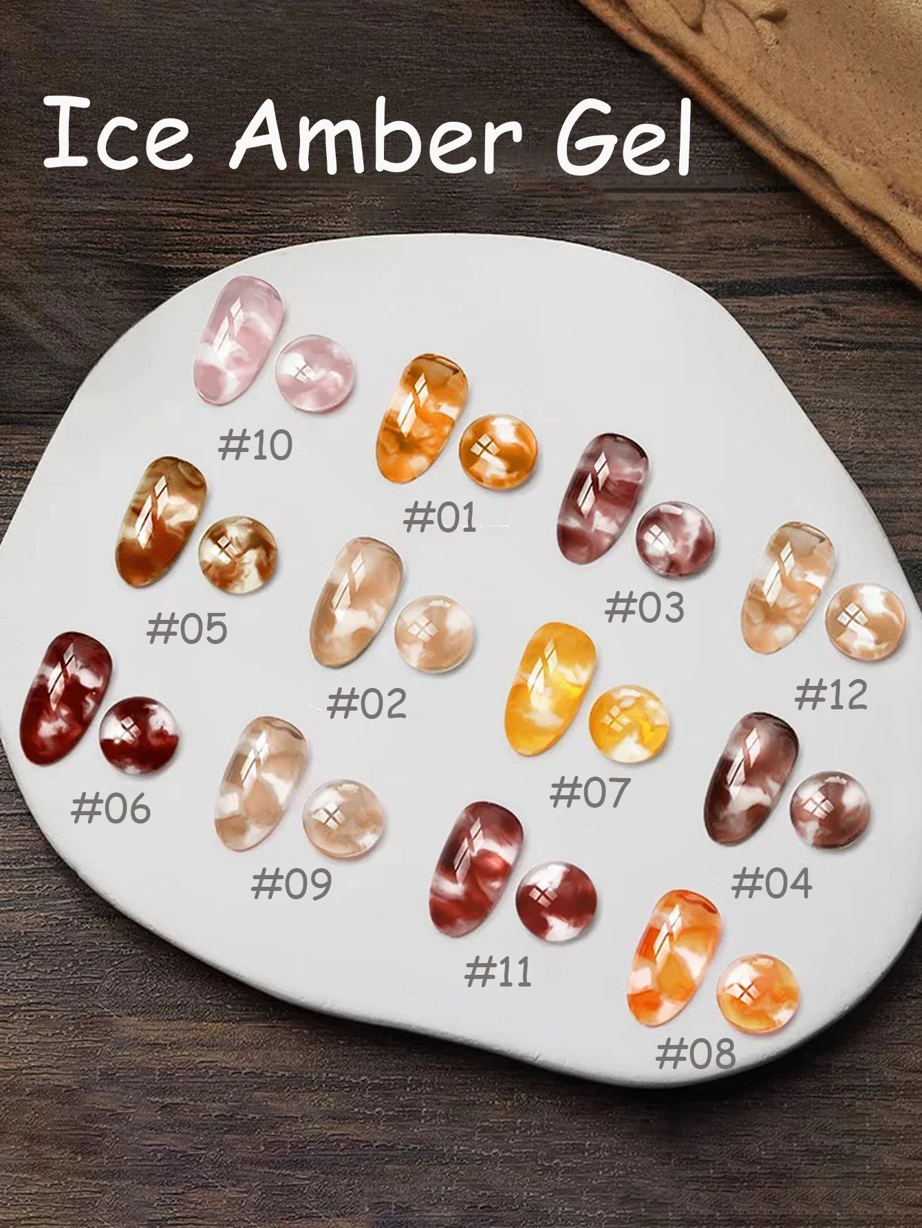 1-12 stücke WS Weihnachten Nagel Eis Transparent Schildkröte Bernstein Gel Nagellack Beliebte Bleaching Braun Orange Nagel Salon Nagel liefert – Detail 3