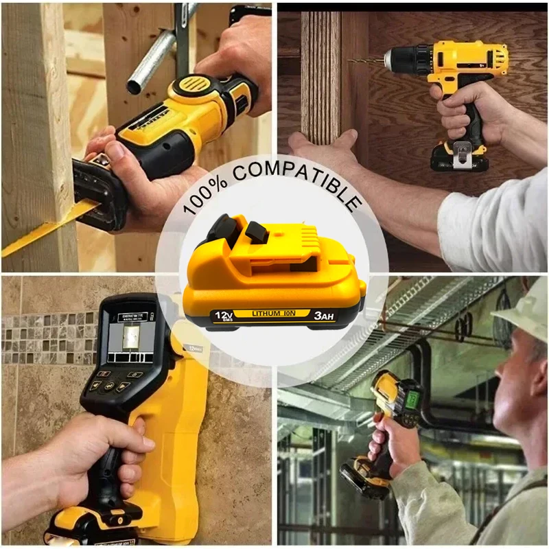 Vysokokapacitní 3000mAh Li-ion baterie pro DeWalt DCB120 DCB123 DCB124 DCB122 DCB127 DCB121 10,8V 12V Max Tools - náhled 4