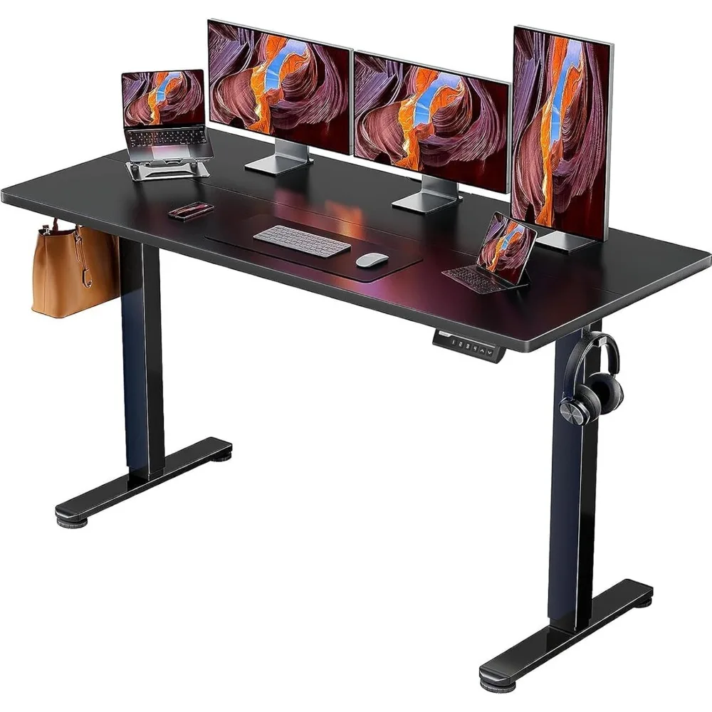 Height Adjustable Electric Standing Desk, 63 x 28 Inches Sit Stand up Desk, Large Memory Computer Home Office Desk