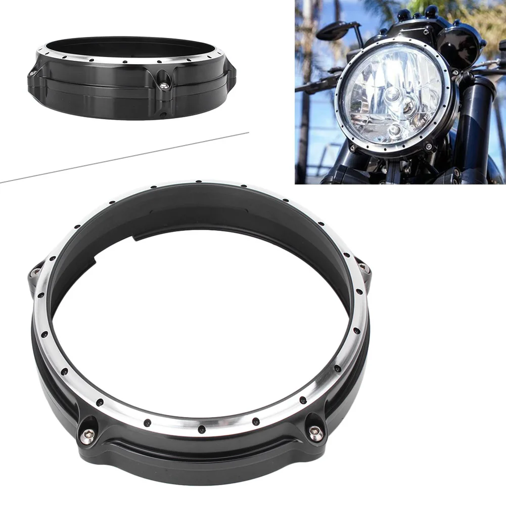 

7" 7inches Motorbike Front Headlight Headlamp Head Light Lamp Bezel Trim Ring For BMW R Nine T 2014 2015 2016 2017 CNC Aluminum