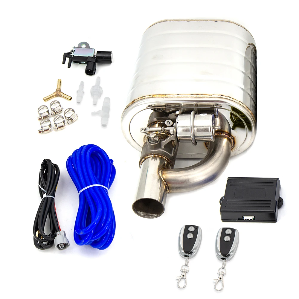 

AADD-51mm 63mm 76mm Exhaust Muffler With Dump Valve Stainless Steel Electric Exhaust Cutout Remote Control Set Universal