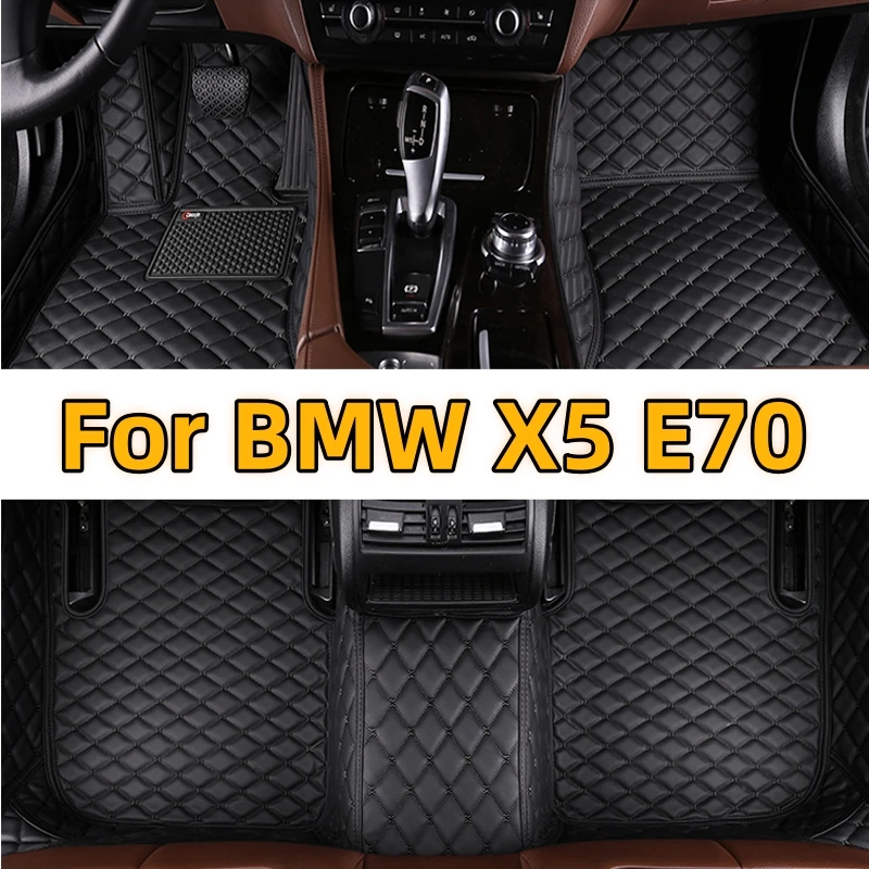 

Car Floor Mats for BMW X5 E70 MK2 2008~2013 Luxury Leather Mat Set Auto Protect Carpet Rug Interior Parts Car Accessories 7 Seat