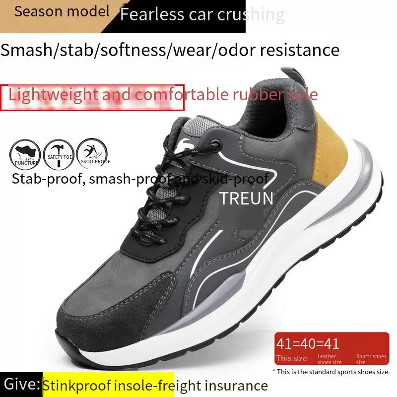 Waterproof Labor Protection Shoes Plastic Steel Toe Anti Smashing Anti Piercing Lightweight Wear-resistant Breathable work shoes