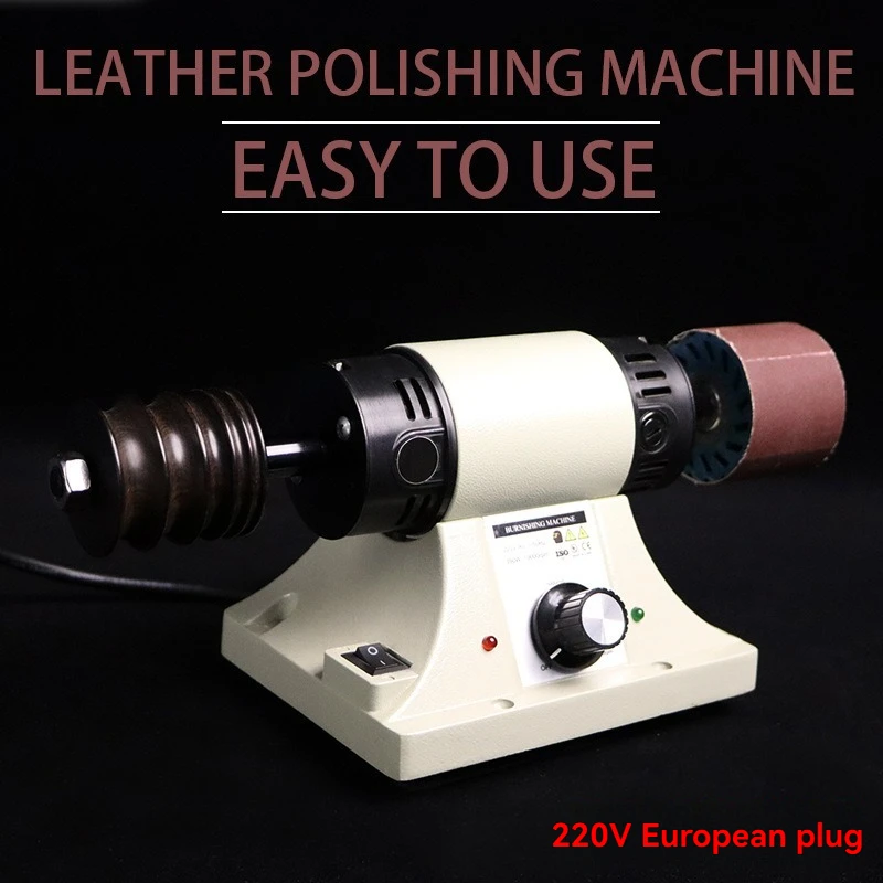 220 Volt Euro Plug German French Leather Polishing Machine Leather Strap Grinder Edge Polishing Tool
