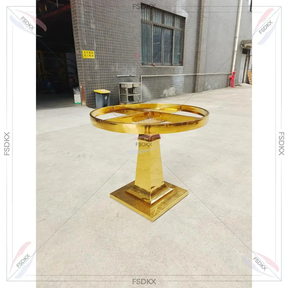 Elegant Gold Round Display Cake Table For Wedding Party