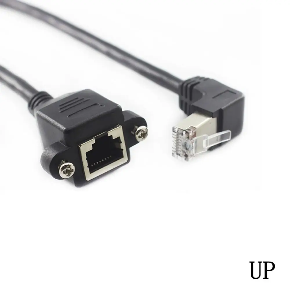 

Megabytes Screw Panel RJ45 8Pin 90 Degree LAN Network Ethernet LAN Cord RJ45 Cable Network Wire Panel Mount Extension Cable