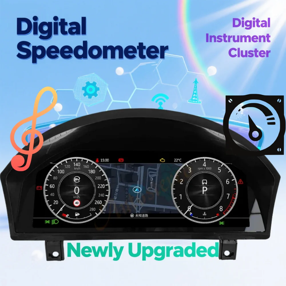 12.3 Inch  Odometer Screen For Land Rover V8 Digital Cluster Instrument Panel LCD Virtual Cockpit Speed Meter Dashboard Linux
