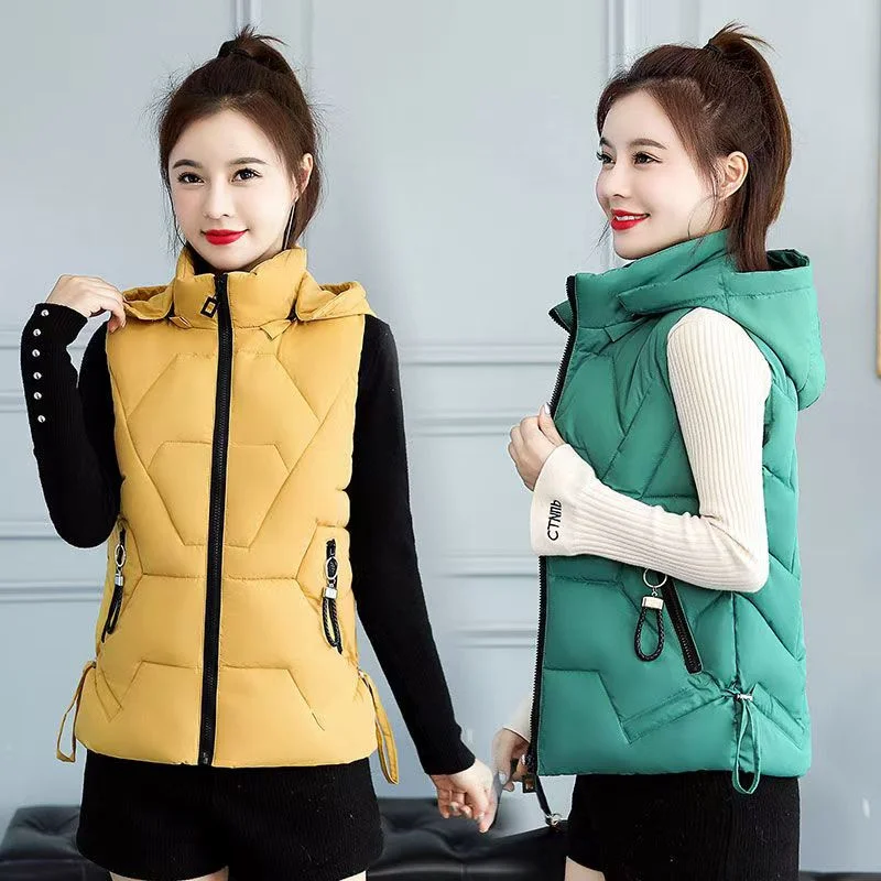 

2025 Women's Short Cotton Vest Korean Version Of Autumn And Winter Waistcoat Slim Down Cotton Vest Students Thickened Coat Tide