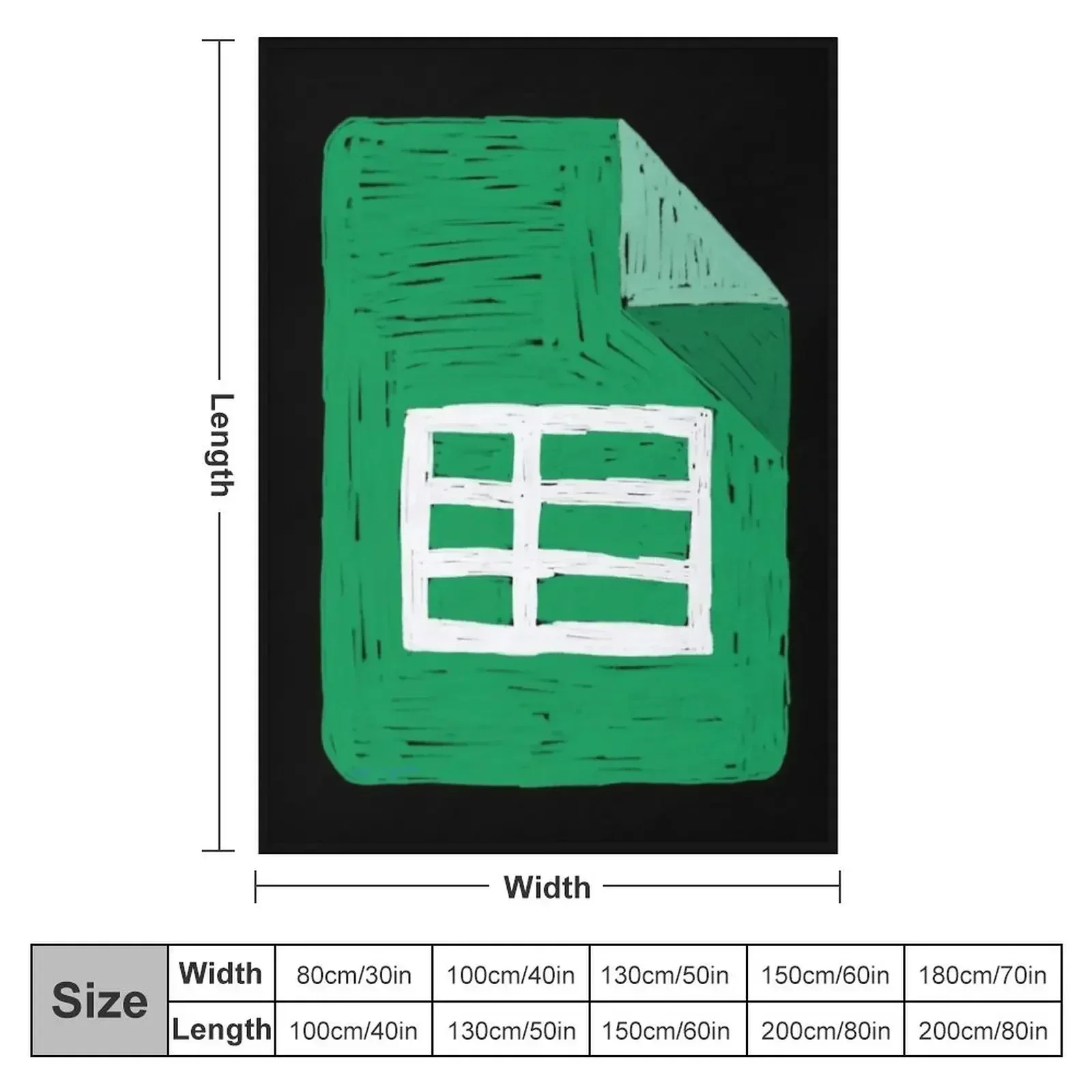 Google Sheets pencil icon Throw Blanket couch cozy soft plush fuzzy picnic outdoor blanket