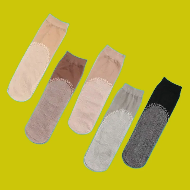 Chaussettes à tube court en velours et coton pour femmes, bas de deuxième génération, absorbant la sueur fine, semelle en acier, printemps et été, 5/10 paires