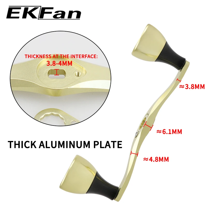EKFan 105/120/130MM Baitcasting-Angelrollengriff für A/S/D 7*4/8*5mm Loch Aluminiumlegierung Trommelrollengriff Köderrollengriff – Detail 6