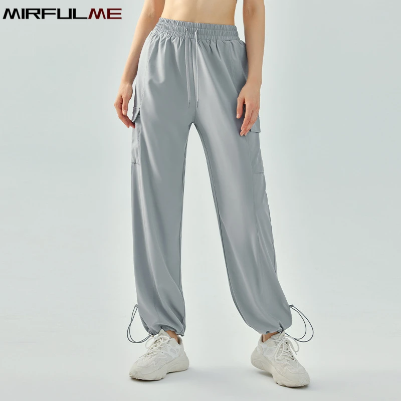 Pantalones deportivos para correr para mujer, pantalón de chándal holgado y fino con cordón de S-5XL para entrenamiento, pierna ancha para exteriores, gimnasio y Fitness