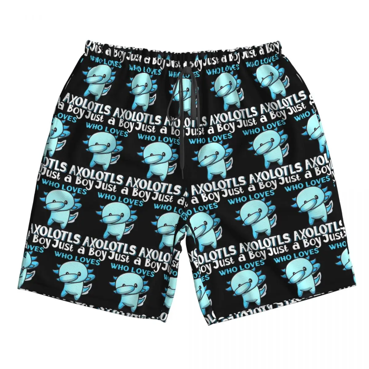 Just A Boy Who Loves Axolotls Trunks Beach Board Shorts Casual Quick Dry Swim Summer Men Pants