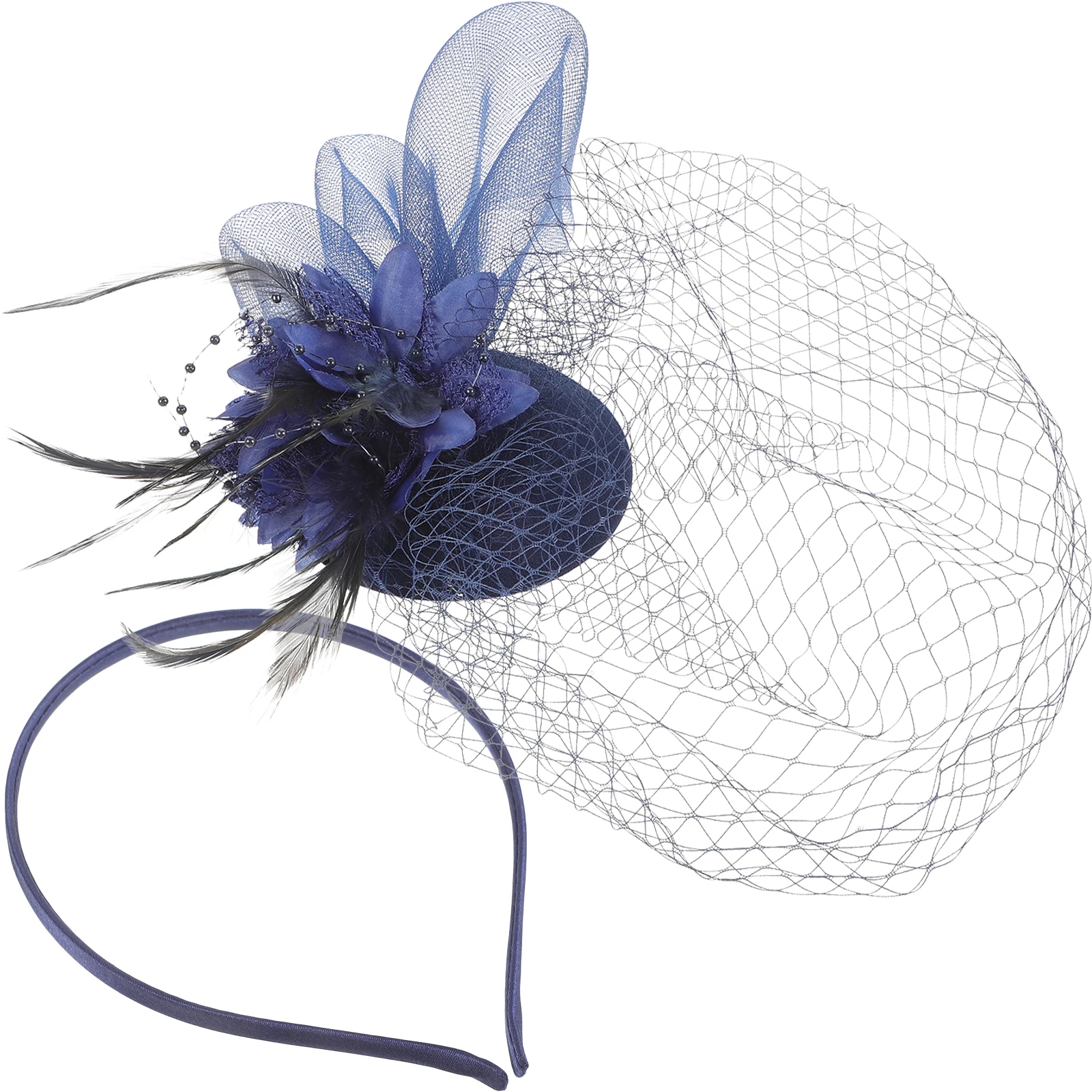 

Hair Women Mesh Fascinator Headpiece Blue Women Mesh Fascinator Color Photo Prop Wedding Party Hair Tools