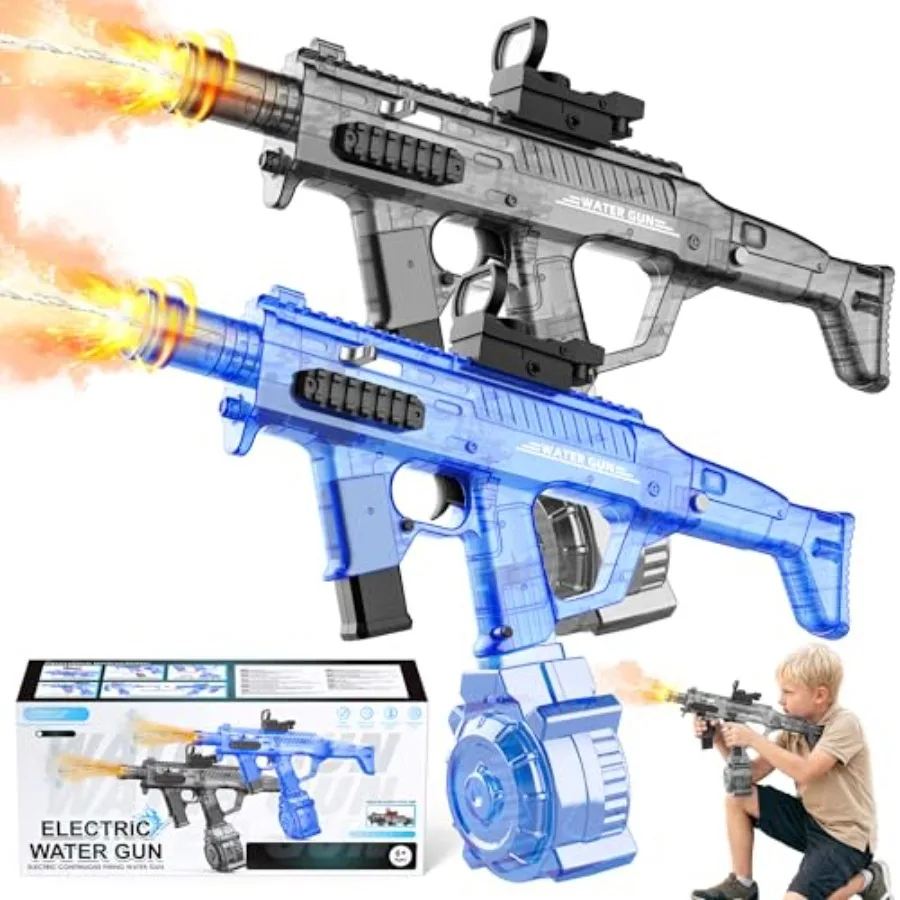 2 Pack Large Electric Water Guns for Adults and,Automatic Squirt Guns with LED Light, 730CC High Capacity Water Gun with 26-33F