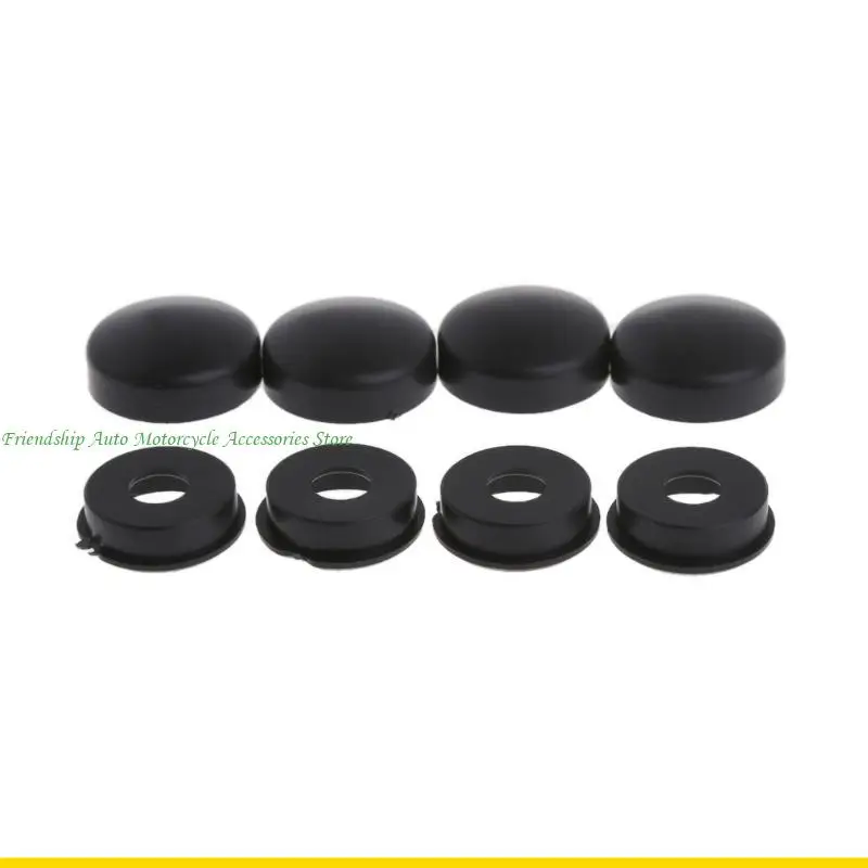 SZCH 8PCS/SET Black Security- License Plate Frame Mounting Screw Baut Baut Tutup Nut