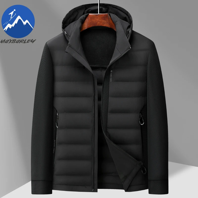 

Fashion New Down Jacket Men Hooded Outdoor Office Thick Warm Padded Jackets 2026 Comfort Travel Lightweight Winter Puffer Coat