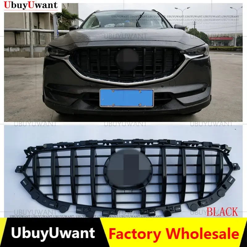 

AUTO FRONT MESH EXTERIOR MASK TRIMS COVERS FRONT BUMPER ABS MODIFIED GRILL GRILLS FIT FOR MAZDA CX-5 CX5 AUTO GRILLE 2017 - 2021