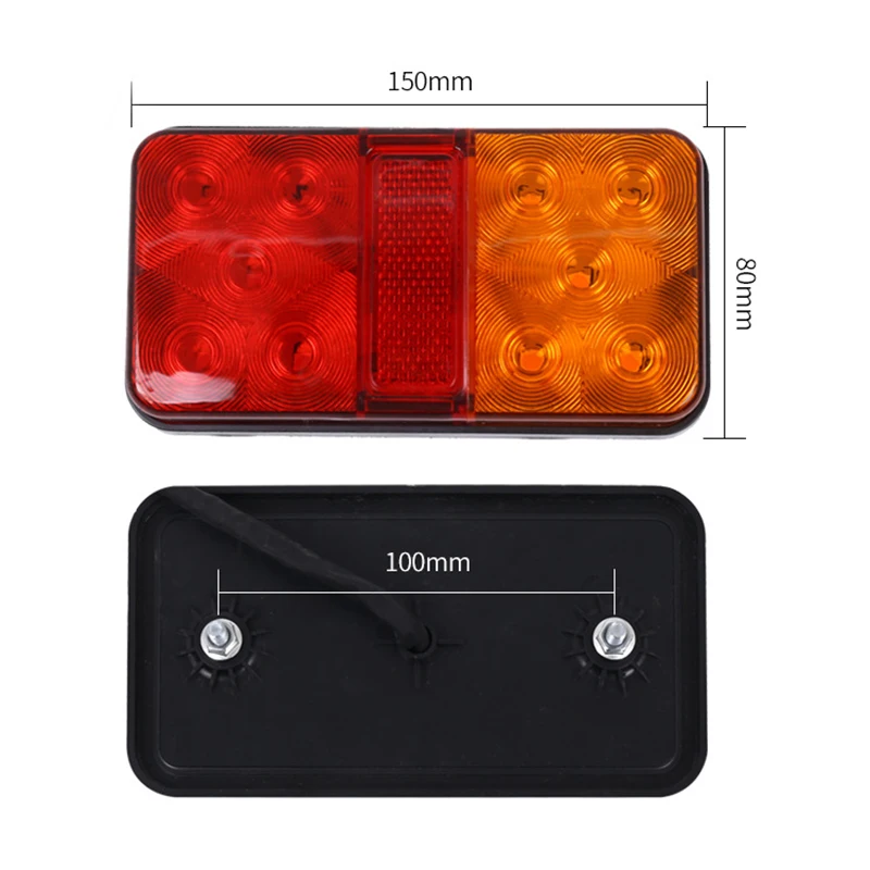 2Pcs 12V 10 LED Tail Light Taillight Turn Signal Indicator Stop Lamp Rear Brake Light For Volvo Truck Accessories