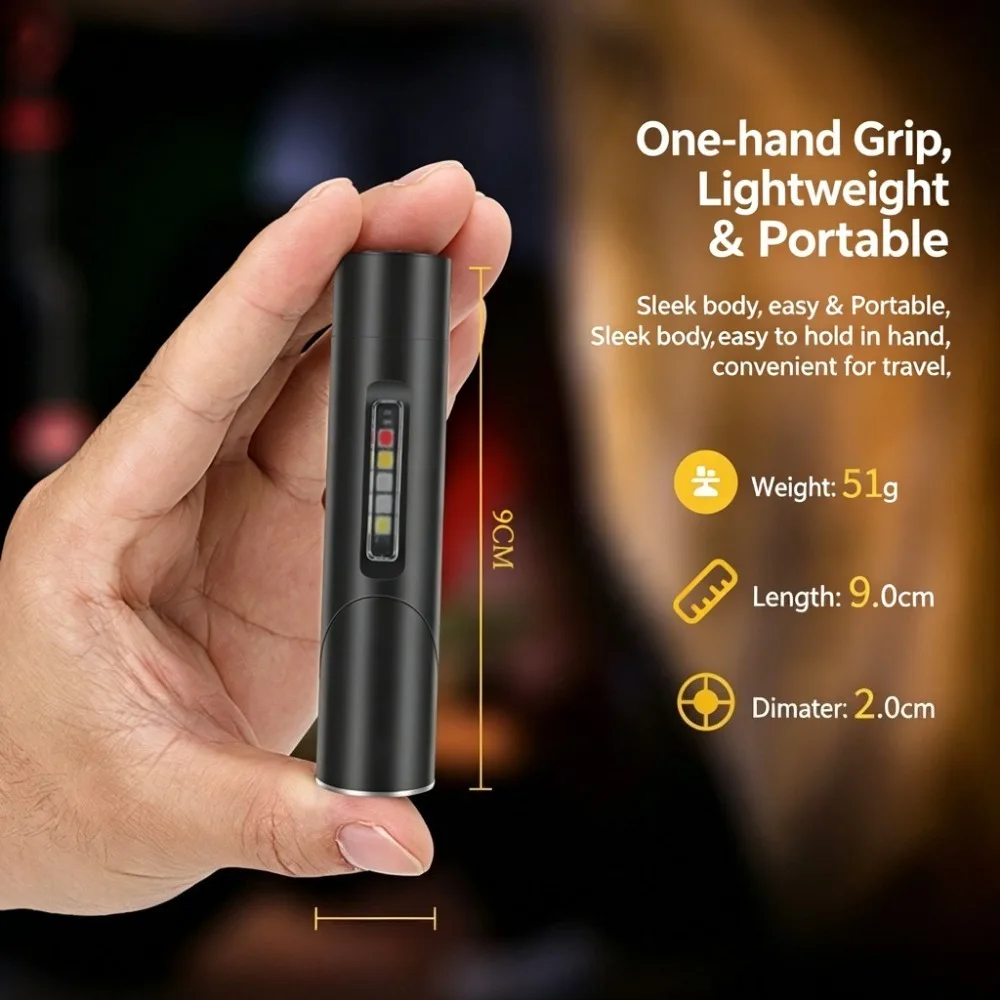 Mini Rotatable LED Work Light Rechargeable Flashlight Portable Magnetic Keychain Torch For Repair Camping Emergency Pocket Lamp