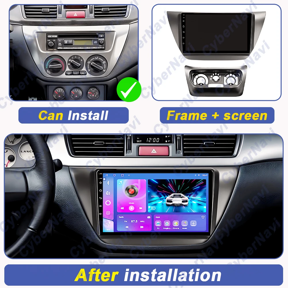 For Mitsubishi Lancer 9 CS 2000 2001 2002-2010 Car Radio Carplay multimedia video player GPS DSP Car Autoradio QLED No 2din DVD