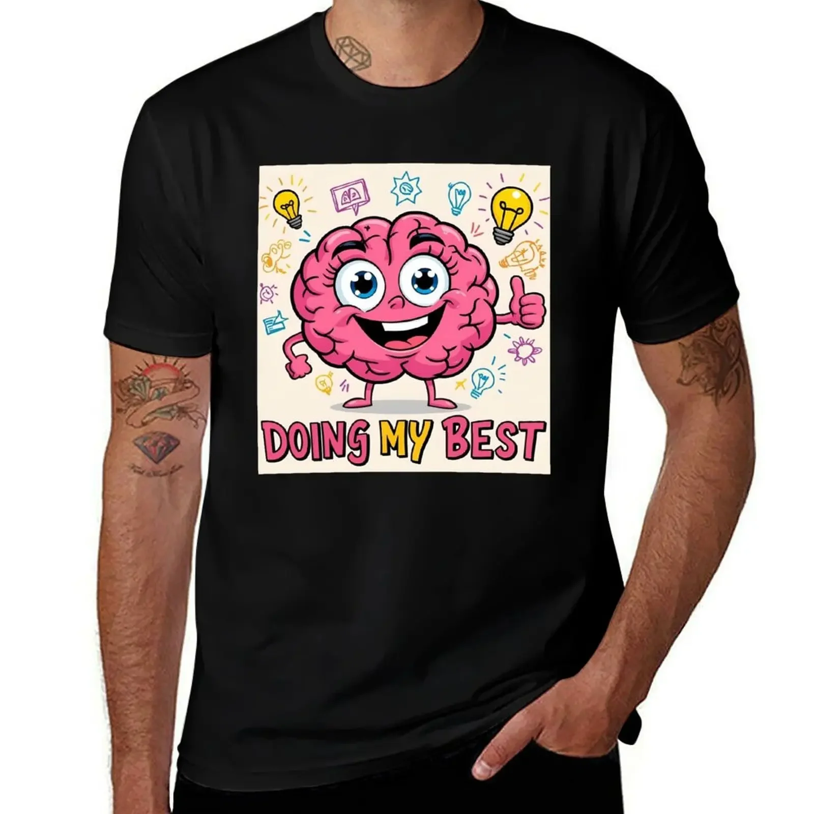 

Brain Humour T-Shirt oversized graphic tee Blouse sports fans men clothes
