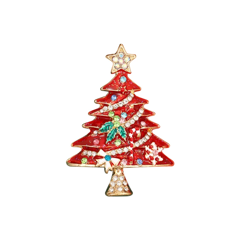 Luxury Exquisite Rhinestone Christmas Brooches Christmas Tree Enamel Brooch Pins For Women Fashion Jewelry New Year Party Gifts image 6