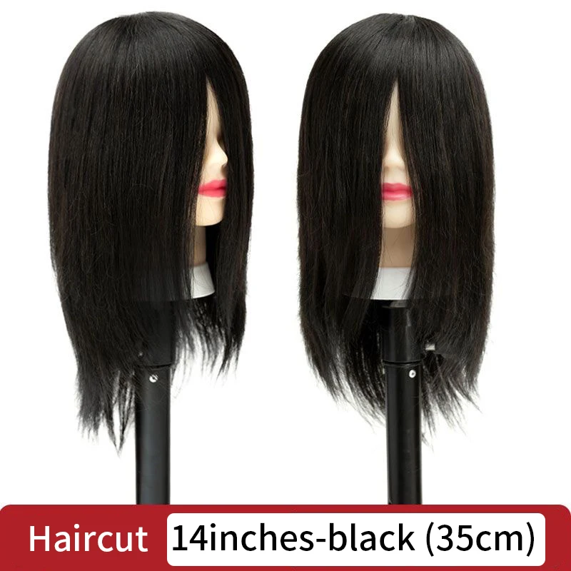 Modèle de cheveux bouclés pour la pratique du tressage, coiffure de maquillage, modèle de fausse tête, 100% vrais cheveux