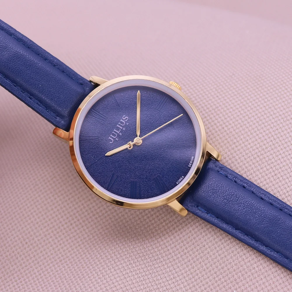 Women's Watch Japan Quartz Hours Simple Fine Fashion Dress Bracelet Real Leather Girl Gift Julius No Box