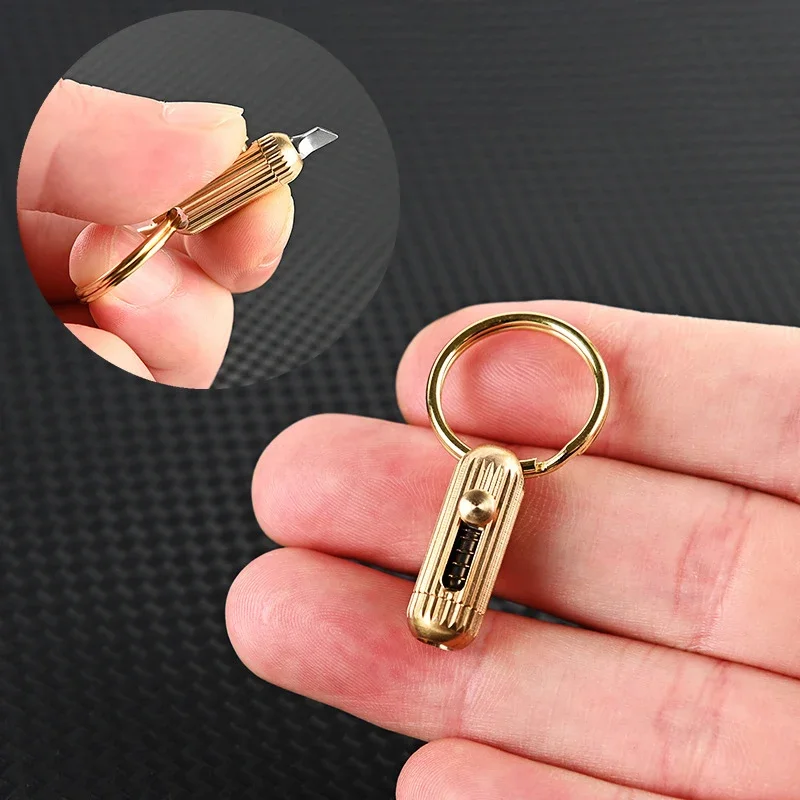 Mini Capsule Pocket Knife Keychain Portable Outdoor Survival Camping Barbecue Small Peeler Fruit Cutter Box Cans Opener