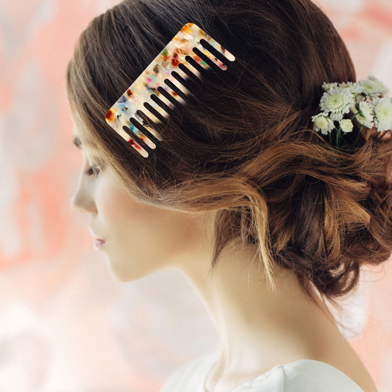 

2pcs Anti-Static Comb Wide Tooth Detangling Hairdressing Combs For Home Salon Use Portable Durable Handheld Comb