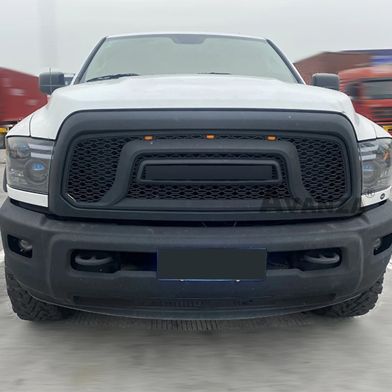 Auto Parts Grill With Led Lights Front Bumper Grille Modification Accessories Decoration For DODGE RAM 2500-3500 2010-2019