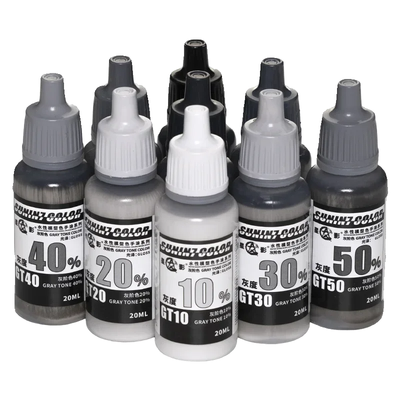 Экологичная краска на водной основе, серая шкала, военная модель, фигурка, глина, ручная роспись GT10-90 Экологичная краска на водной основе, серая шкала, военная модель, фигурка, глина, ручная роспись GT10-90
