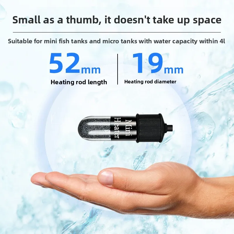 Mini-Aquarium-Heizstab Fischbecken-Aquariumheizung Tauchthermostat-Heizgerät 18-34 ° C Einstellbare Temperatur USB-Aufladung – Detail 3