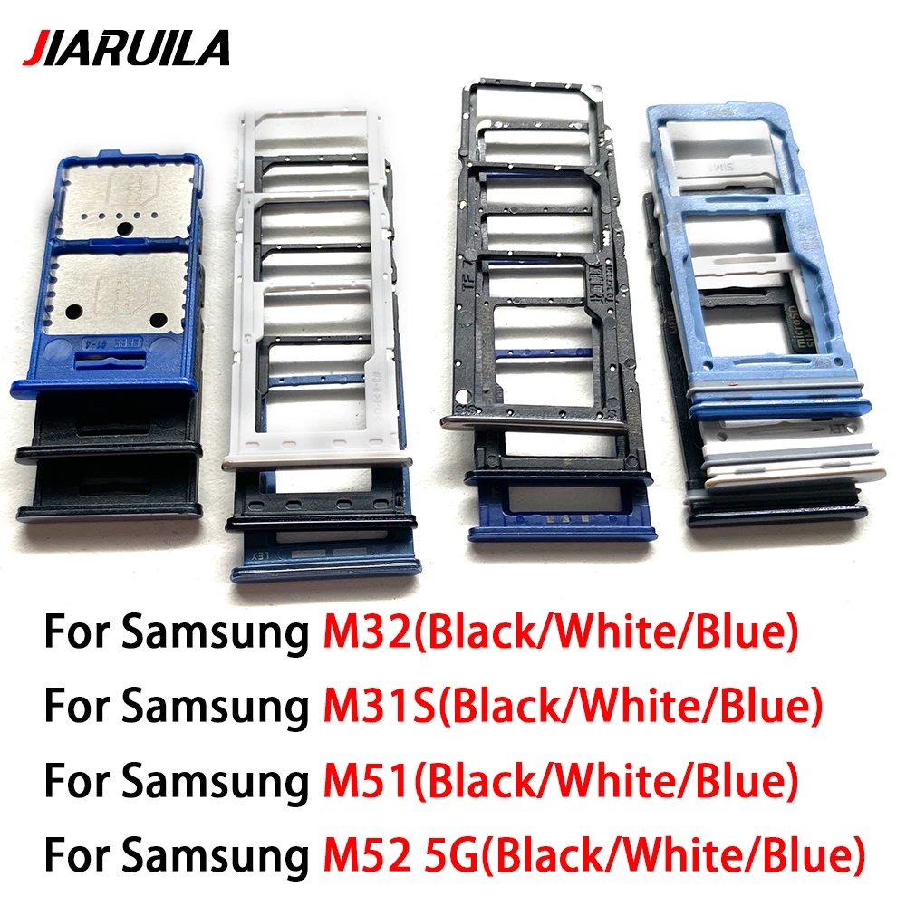 Sim Card Tray For Samsung M31S M32 M51 M52 Dual Micro SIM Card Slot Tray Holder SD Card Reader Parts