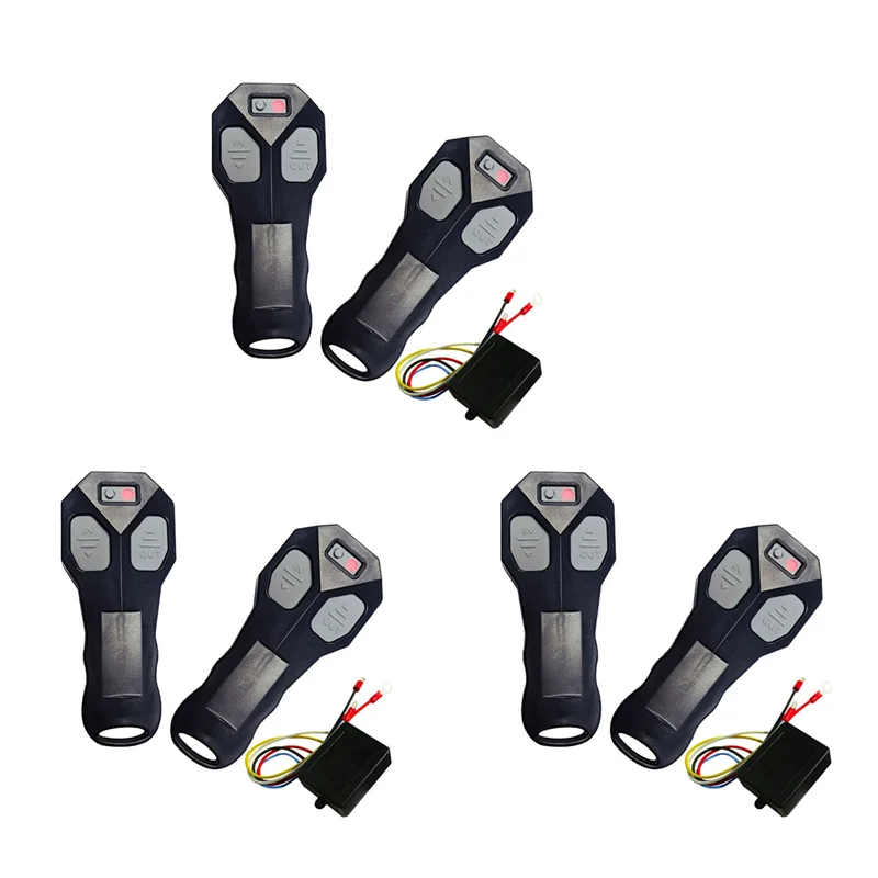A50I 3X Remote Kontrol Nirkabel untuk Derek Listrik dengan Set Transmitter Manual 12V 24V Kit Kendaraan Truk ATV untuk Trailer
