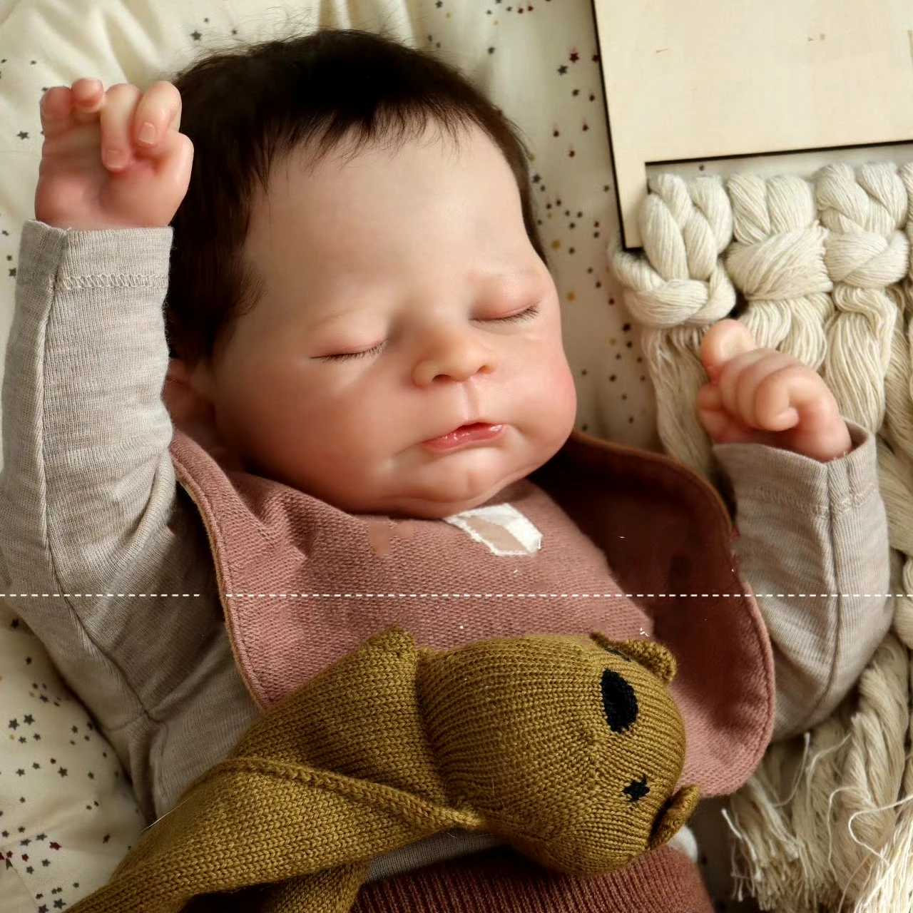 

50cm Close Eyes Timothy Bebe Reborn Boy With Rooted Hair Full Body Silicone Vinyl With Visible Veins Lifelike Newborn Baby Doll