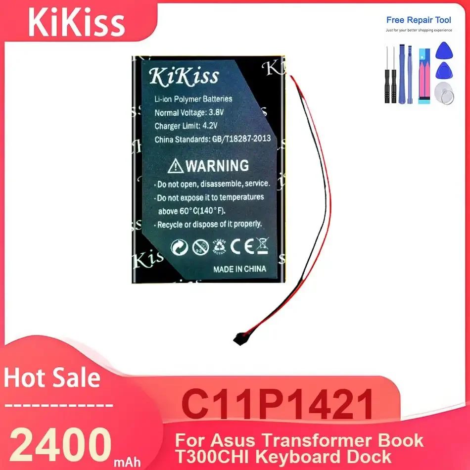 

Аккумулятор KiKiss для планшета Asus Transformer Book T300CHI, док-станция для клавиатуры, C11P1421, 2400 мАч