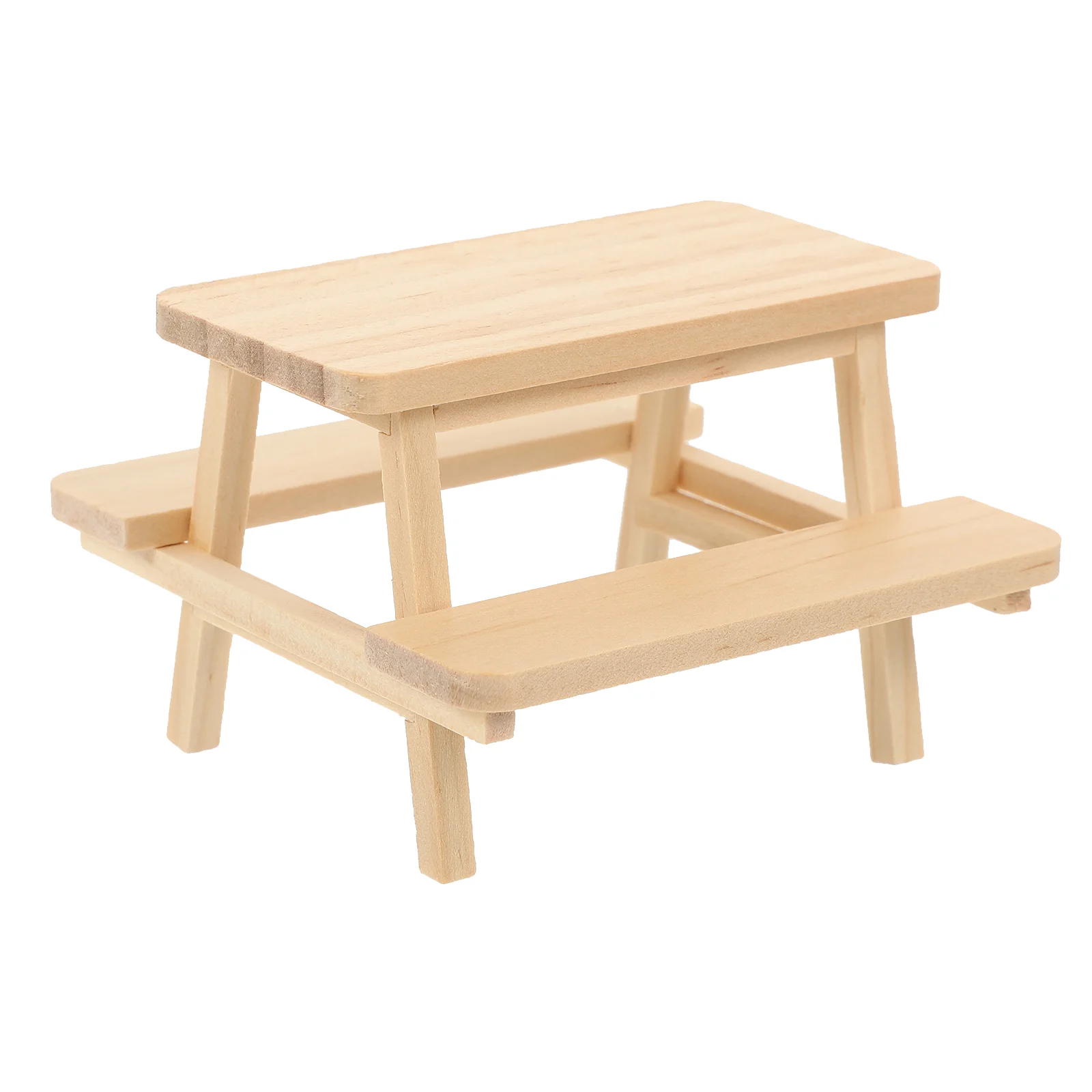 Dollhouse Table Mini Wooden Picnic Model Photo Prop Miniature Adornment Furniture Models Outdoor Girl