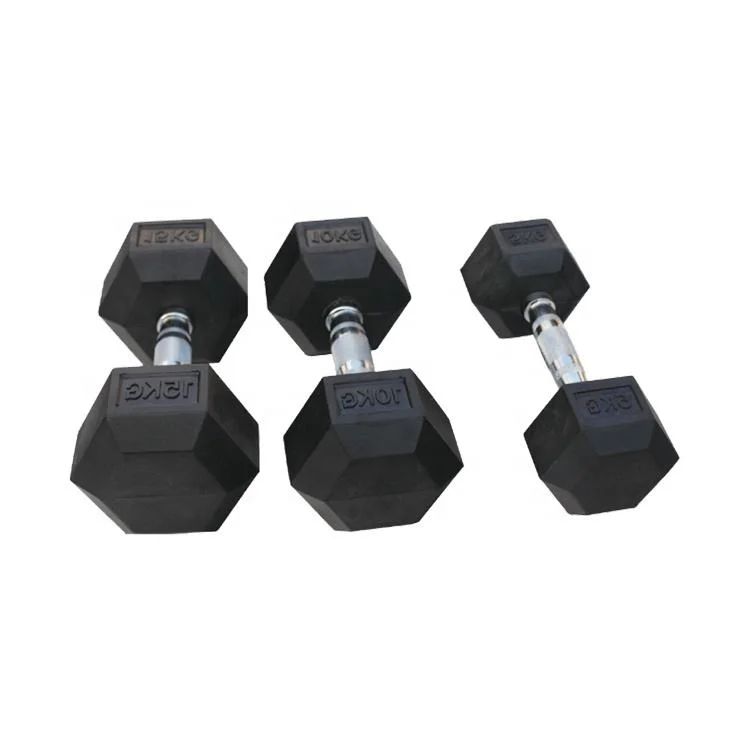 rubber-coated-hex-dumbbell-with-steel-contoured-handle-and-cast-iron-corepromote-sales