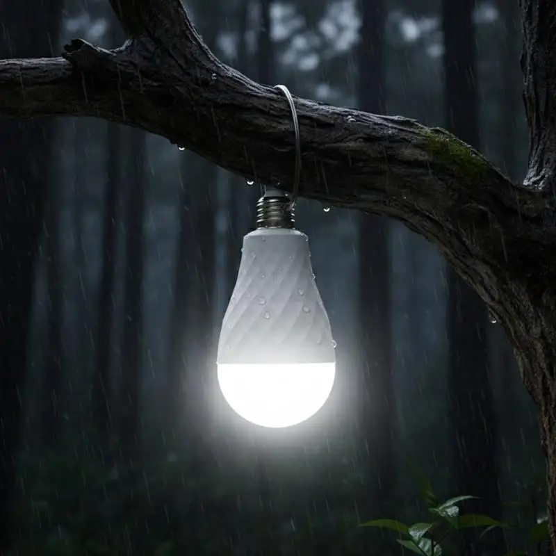 

Led Rechargeable Emergency Bulb Illuminates During Power Outages And When Wet Dual-Battery Removable Emergency Bulb
