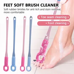 Comfort Silicone Brush Long Handle Hand Brush Long Haired Toe Seam Soft Rubber Brush Daily Shower Foot Brush 1.3cm/1.7cm