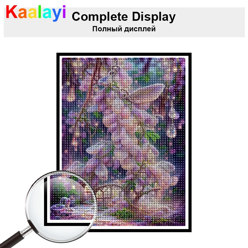 DIY completa Rhinestone 5D Pintura Diamante, Dream Forest, Wisteria, Flor da Videira, Ponto Cruz Kits, Arte Mosaico, Decoração da casa, Presente, zy469