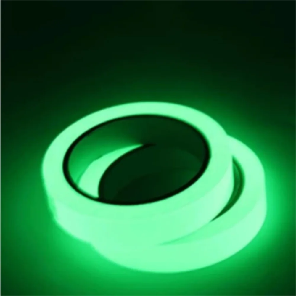 1.2cmx10m Long Luminous Tape Green Warning Ground Light Storage Stair Anti Home Decoration Sticker Reflective Fluorescent Tape