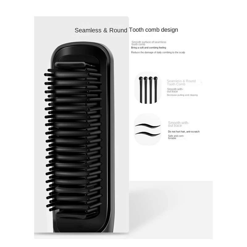 Cordless Hair Straightening Brush Electric Hair Smoothing Brush Beard Straightener For Rechargeable Heated Comb-A19G