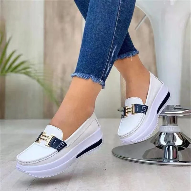 2022 Spring New Platform Comfortable Women Sneakers Fashion Thick Bottem Casual Shoes Women Increase Vulcanize Shoes Plus Size