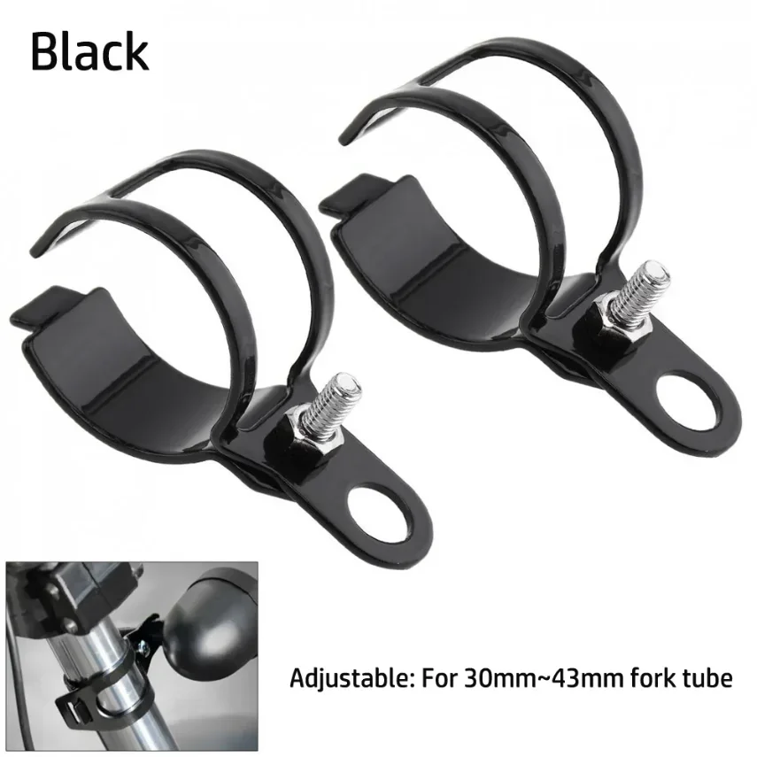 Motorcycle Turn Signal Light Mount Bracket Light Lamps Holder Adjustable 30-43mm Fork Mount Clamp Lamp Holder Clamp Bracket